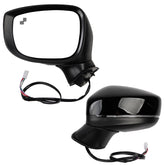Driver Side Mirror Heated Manual Fold Power Glass w/Turn Signal Blind Spot Detection Compatible with Mazda CX-5 CX5 2017-2024 Left Door Mirror Assembly Replaces KC9E69181A (7Pins)